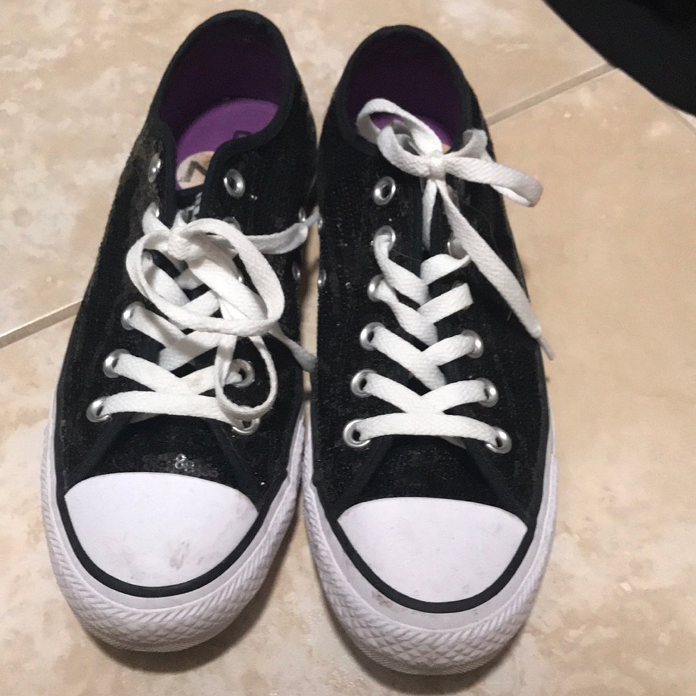 Black sequin converse